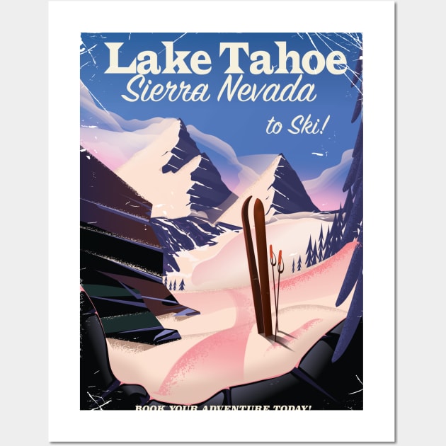 Lake Tahoe Sierra Nevada Ski Wall Art by nickemporium1